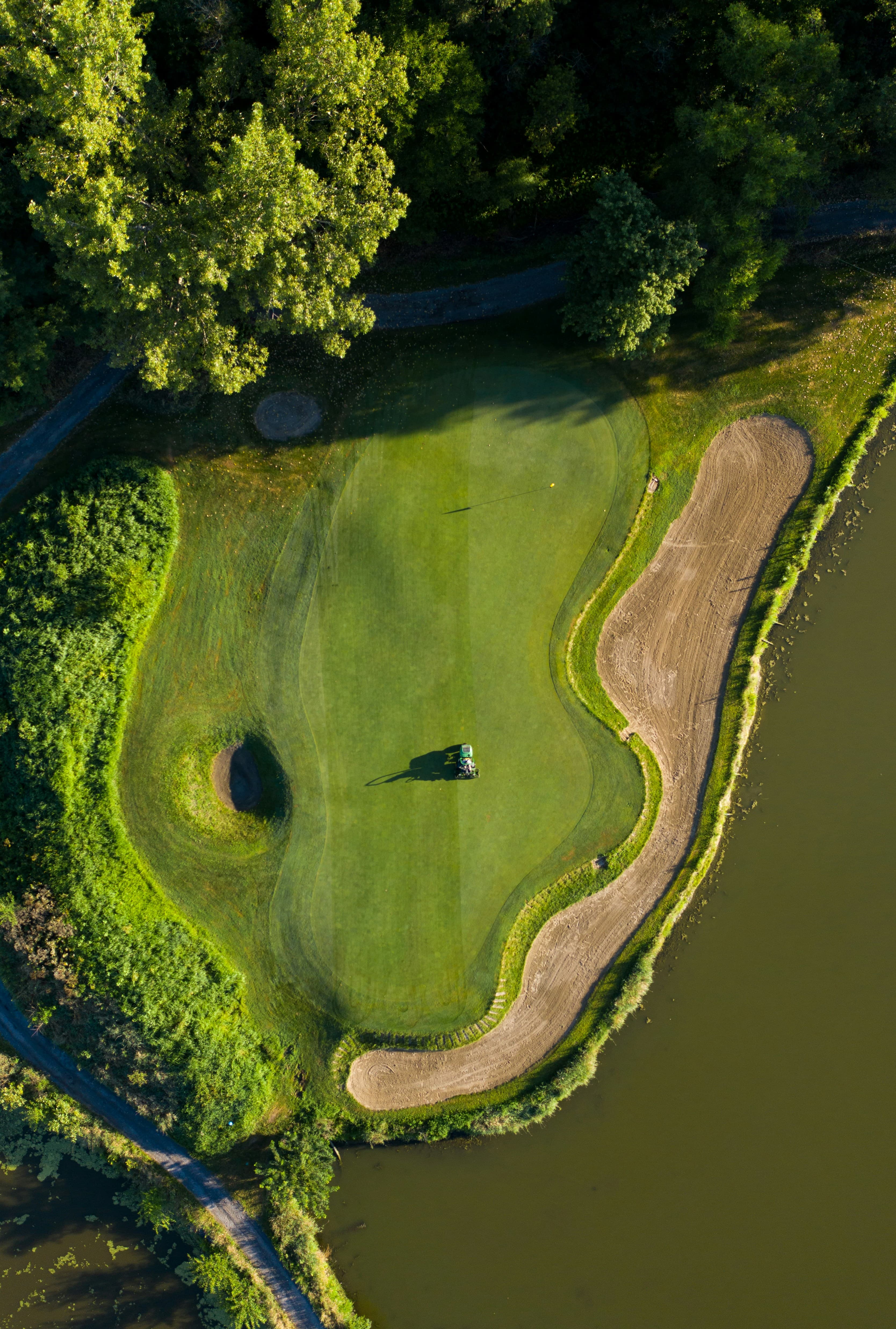 Aerial view of golf green